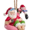 Kurt Adler Beach Santa Sitting On A Flamingo Float Ornament -Christmas 010535A 28827.1627474216