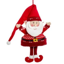 Kurt Adler Standing Red & White Santa Ornament