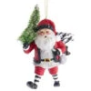 Kurt Adler Gingham Holiday Santa With Tree Ornament -Christmas 013920B Gingham Holiday Santa With Tree Ornament 89140.1654701111