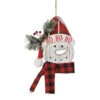 Wood Snowman Wearing Red Hat Ornament -Christmas 019500A Wood Snowman Wearing Red Hat Ornament 31629.1667579386