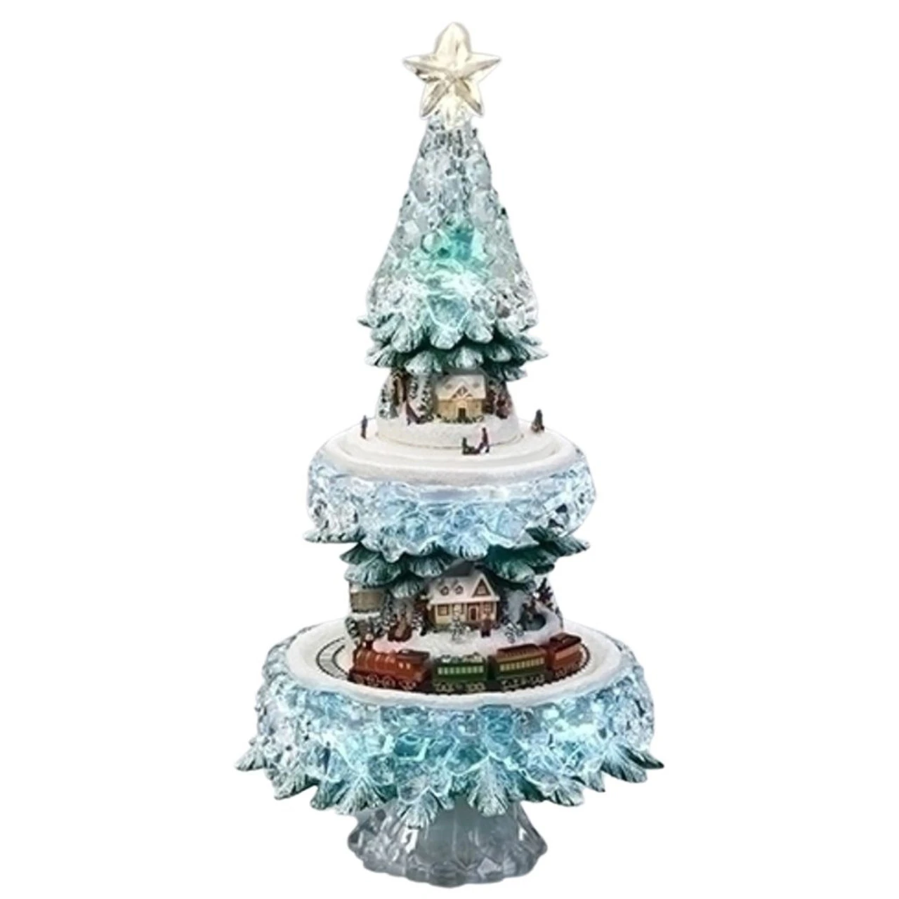 Tiered Musical Christmas Tree Village With Train 3 Tiered Musical Christmas Tree Village With Train