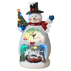 B/O Lighted Snowman Musical Box