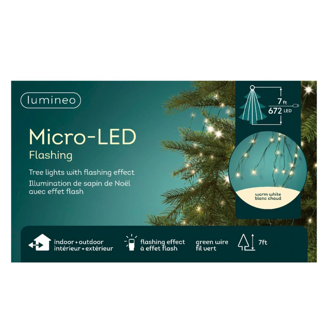 Lumineo 672 Micro-LED Warm White Flashing Lights Green Wire 3 Lumineo 672 Micro-LED Warm White Flashing Lights Green Wire