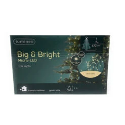 Lumineo 672 LED Warm White Big And Bright Micro Tree Lights Green Wire