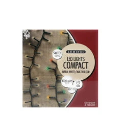 Lumineo 1000 LED Warm White/Multicolor Color Changing Lights Green Wire