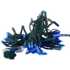 Kurt Adler 50-Light LED Blue Light Green Wire Set -Christmas 071401 Kurt Adler 50 Light LED Blue Light Green Wire Set wire 68100.1651252487