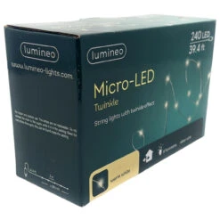 Lumineo 240 Micro-LED Warm White Twinkle Lights Silver Wire -Christmas 072849 Lumineo 240 Micro LED Warm White Twinkle Lights Silver Wire angle 51968.1668444609