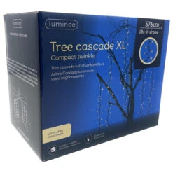 Lumineo 576 Warm White LED Cascading Lights Black Wire -Christmas 073470 576 Warm White LED Cascading Lights Black Wire angle 34409.1668444945