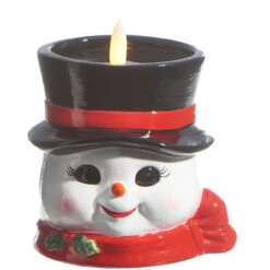 LED Battery Operated Snowman Head Imitation Candle