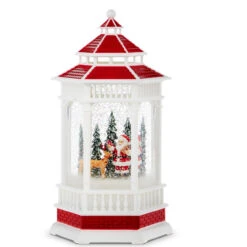 Santa And Reindeer Lighted Water Gazebo Shimmer
