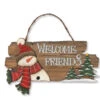 Wall Hanging With A Snowman And Insignia "Welcome Friends" -Christmas 122630A 00051.1634216135