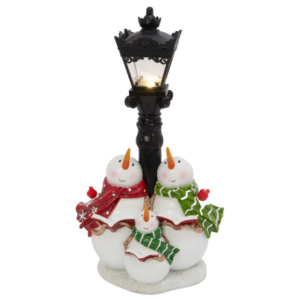14.5"H Lighted Resin Snowman Family With Street Lamp 3 14.5"H Lighted Resin Snowman Family With Street Lamp