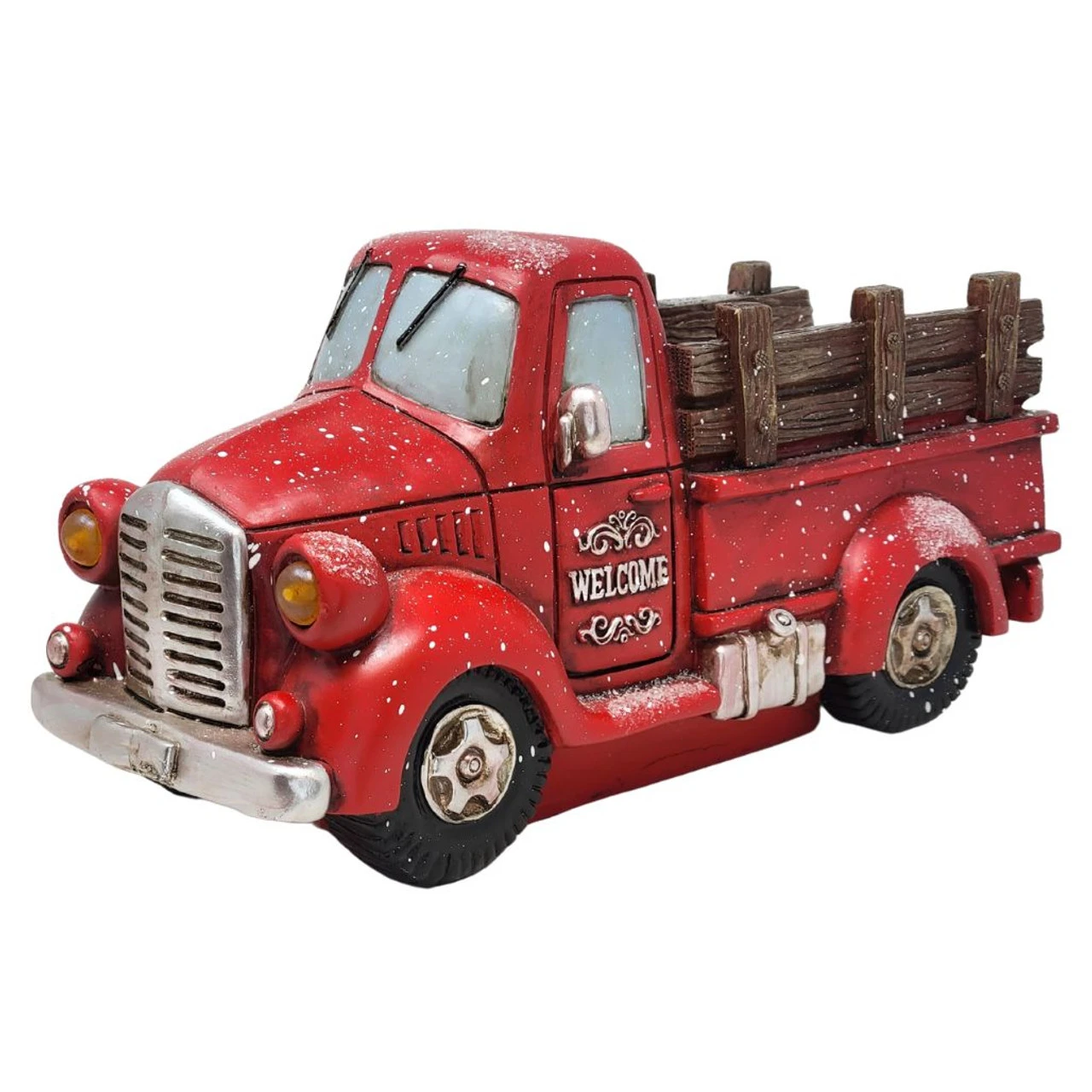 Musical Lit Snowy Red Pick Up Truck 4 Musical Lit Snowy Red Pick Up Truck - Image 2