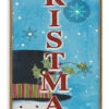 31.5" Lit Wooden Outdoor Porch Sign With Insignia "Merry Christmas" -Christmas 129920B 80612.1634550048