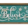16" Wooden Wall Decor With The Insignia "Believe" -Christmas 129990A 62668.1634313031