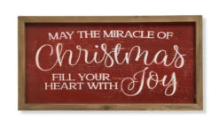 16" Wooden Wall Decor With The Insignia "Christmas Joy"