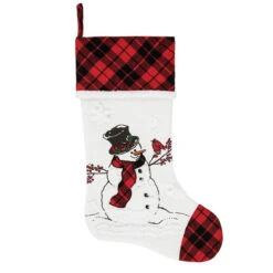 Snowman Cardinal Stocking
