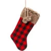 Buffalo Plaid Stocking With Brown Fur Trim -Christmas 138350A Buffalo Plaid Stocking With Brown Fur Trim 81818.1668626219