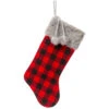 Buffalo Plaid Stocking With Grey Fur Trim -Christmas 138350B Buffalo Plaid Stocking With Grey Fur Trim 70735.1668626250