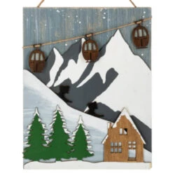 Ski Lodge Lasercut Layered Wall Plaques