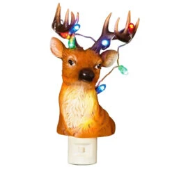 Reindeer Night Light With Christmas Lights