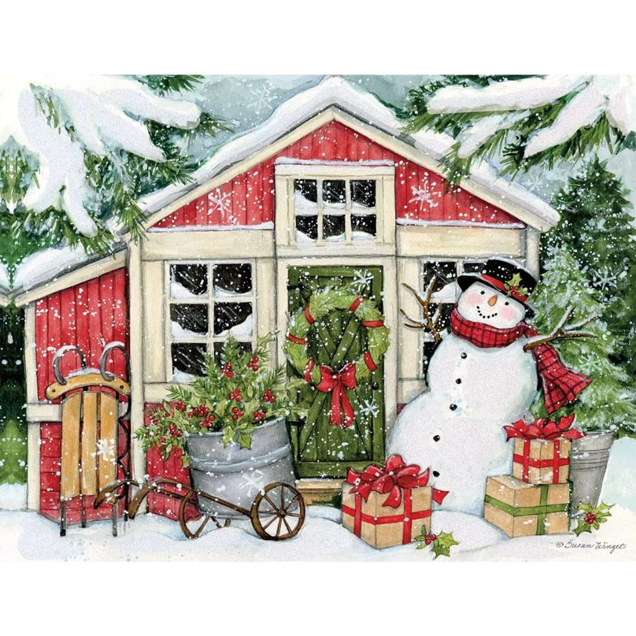 Snowman Farmhouse Card Set 3 Snowman Farmhouse Card Set