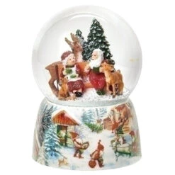 5.75" Snow Globe Featuring Mr. And Mrs. Claus Sitting On A Bench