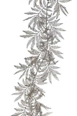 Gold Glittered Fern Garland