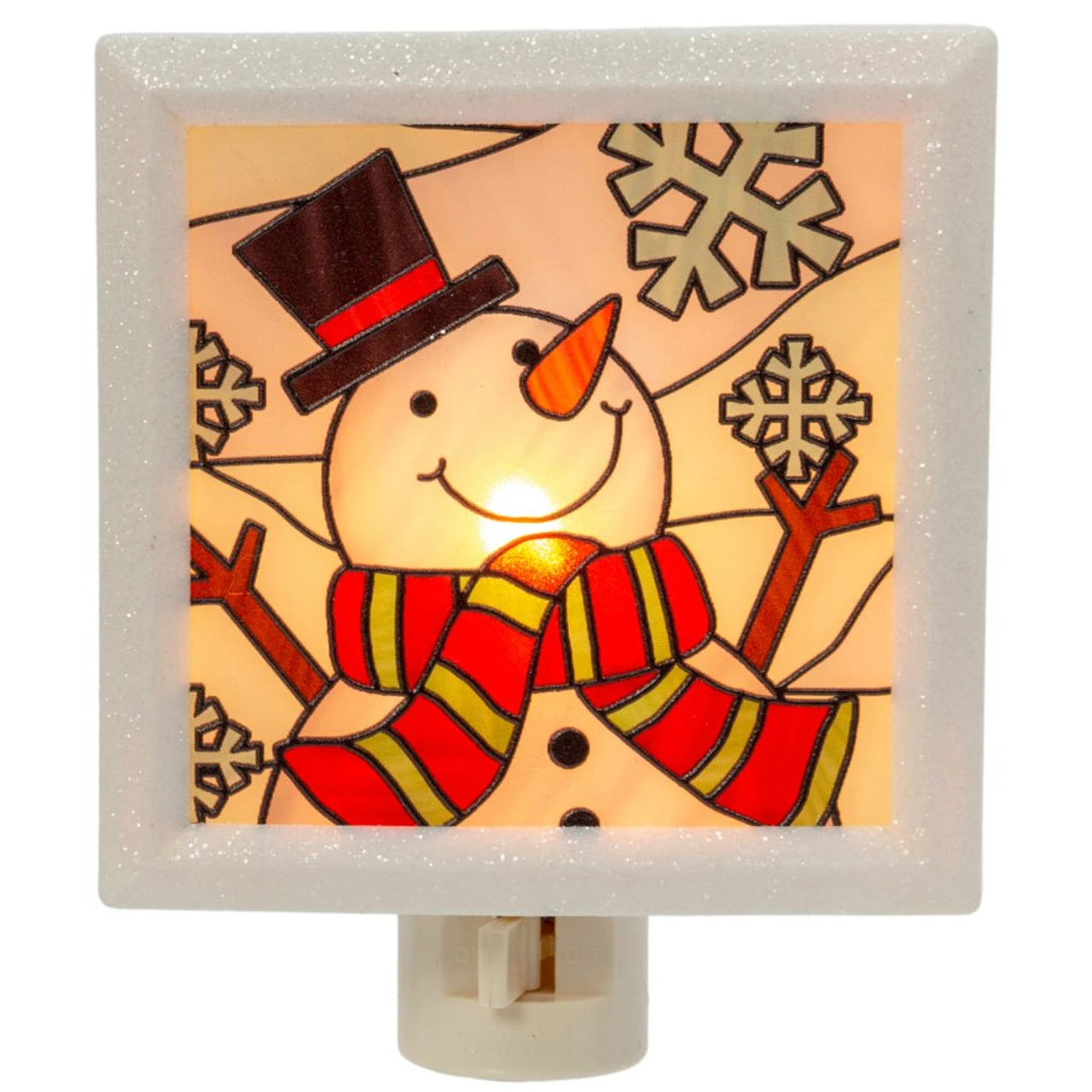Stained Glass Snowman Night Light 3 Stained Glass Snowman Night Light