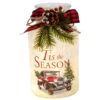 Lighted Frost Glass Jar With Truck -Christmas 204150A Lighted Frost Glass Jar With Truck 30888.1662483190