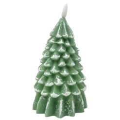 LED Flocked Green Tree Candle -Christmas 205334 LED Flocked Green Tree Candle 98175.1648668163