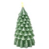LED Flocked Green Tree Candle -Christmas 205334 LED Flocked Green Tree Candle lit 59784.1648668162
