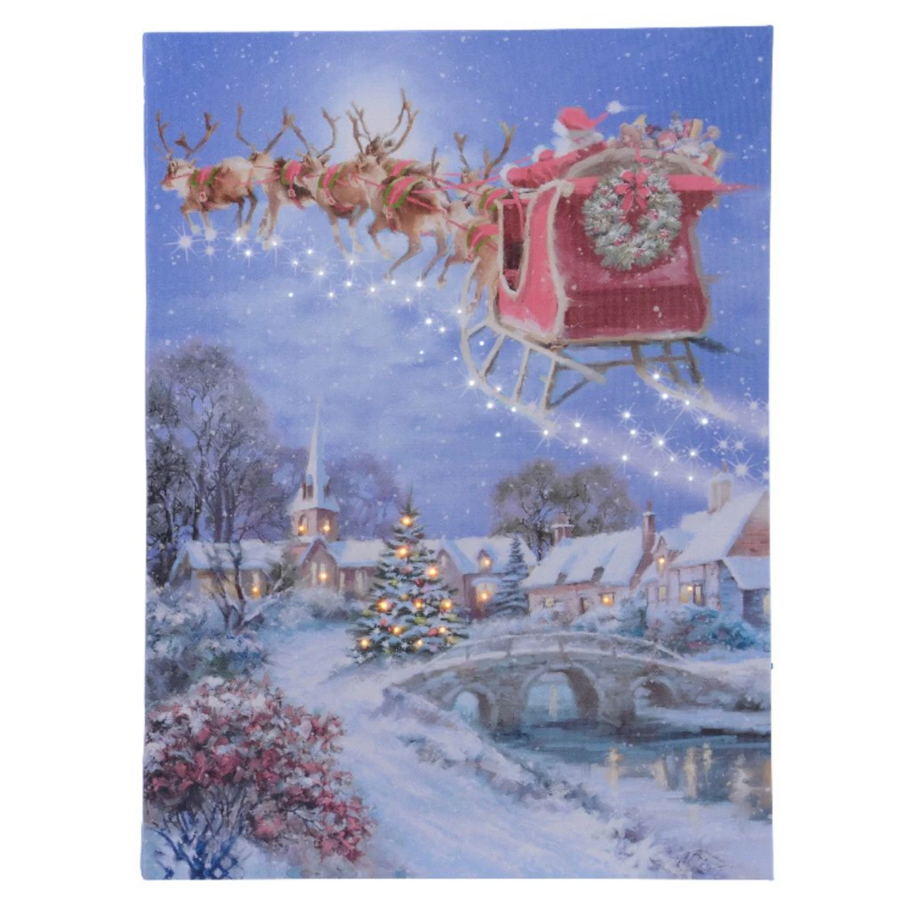 Lumineo LED Santa Flying In Sleigh Canvas 3 Lumineo LED Santa Flying In Sleigh Canvas