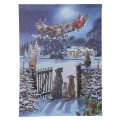 Lumineo LED Santa Waving To Pets Canvas