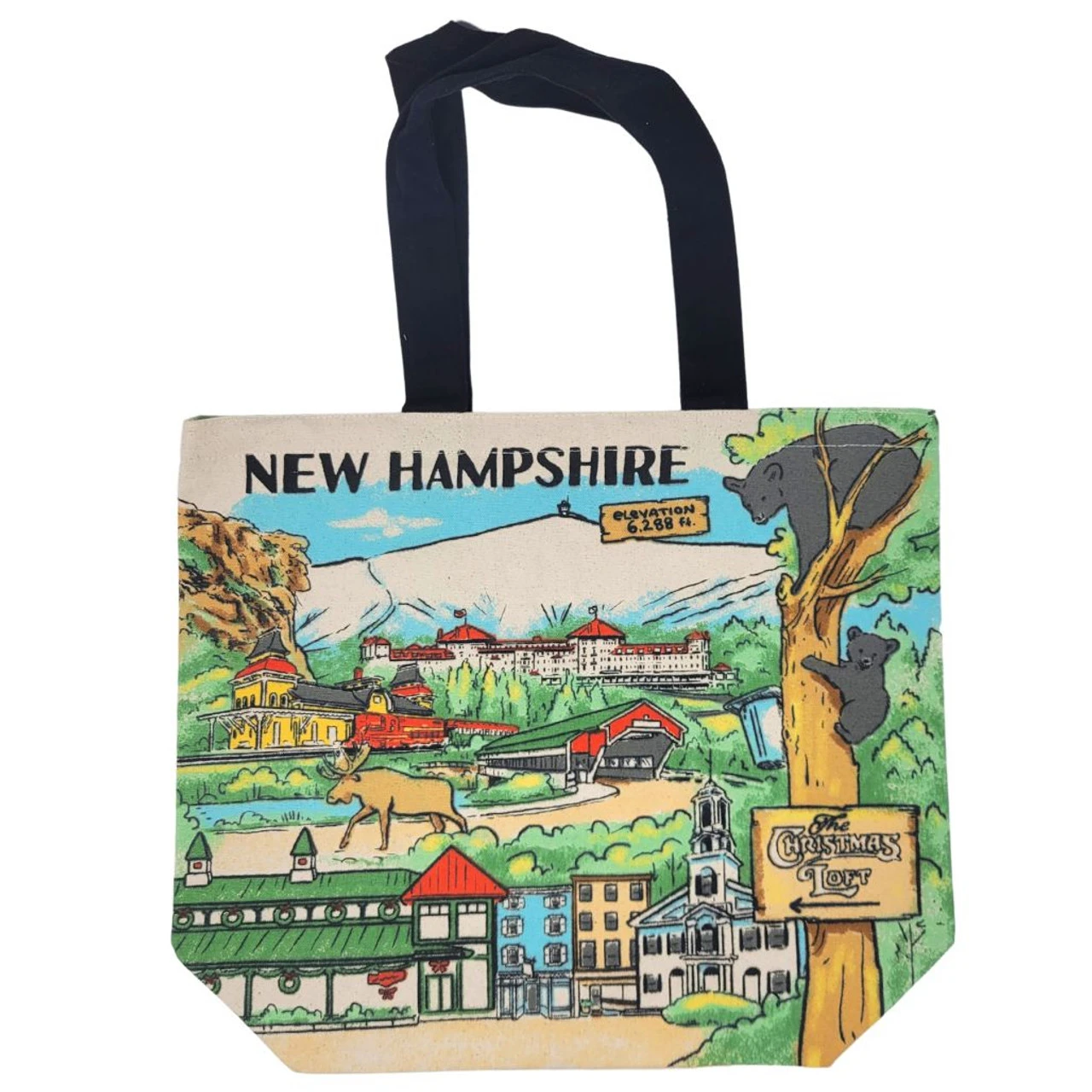 Exclusive Christmas Loft New Hampshire Canvas Tote Bag