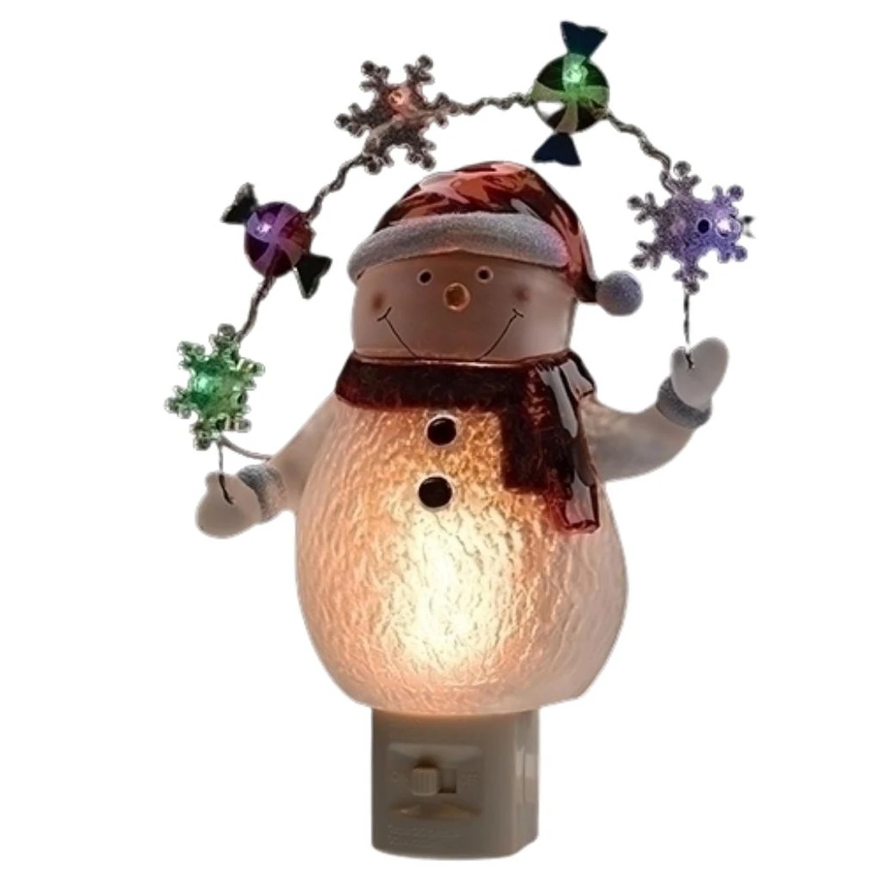 Snowman With LED Snowflake And Candy Canes Night Light 3 Snowman With LED Snowflake And Candy Canes Night Light