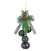 Black Pine And Ribbon Sleigh Bell Hanger -Christmas 371126B Black Pine And Ribbon Sleigh Bell Hanger 93354.1663956600