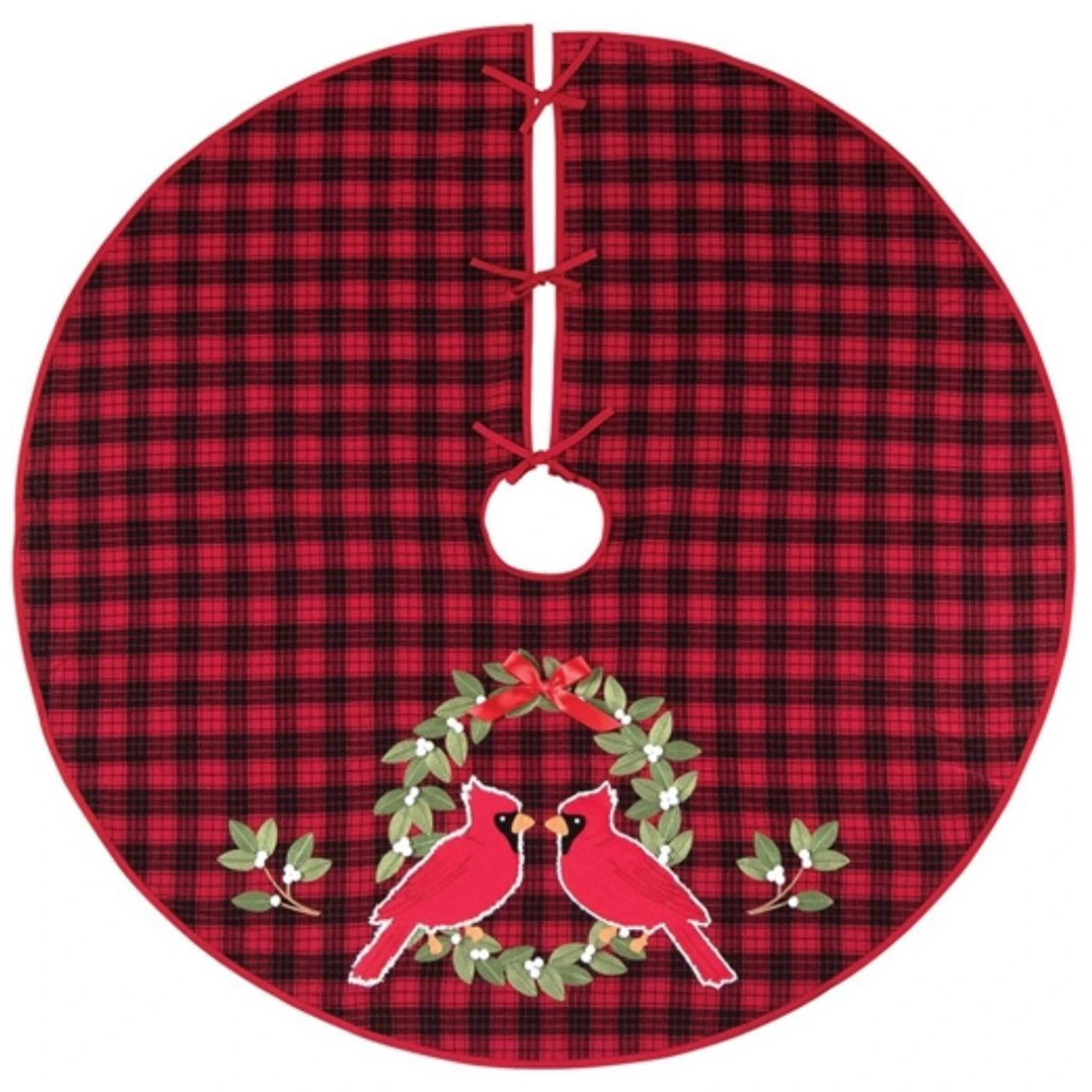 Cardinal Plaid Tree Skirt 3 Cardinal Plaid Tree Skirt