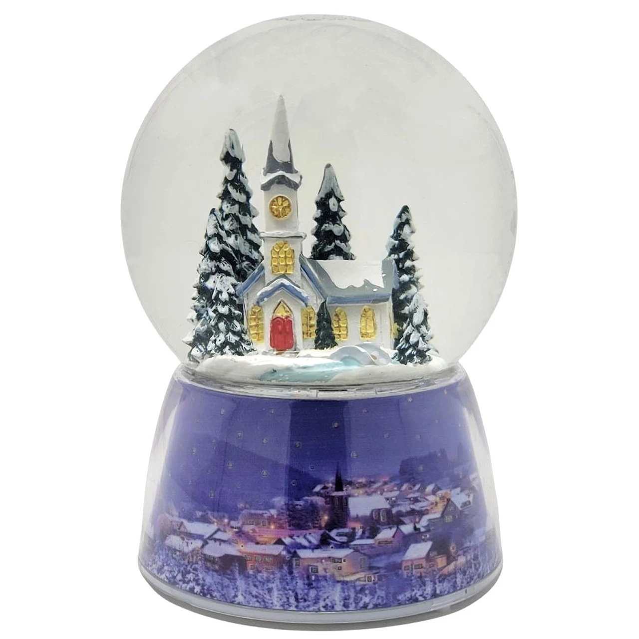 LED Rotating Church Snow Globe 3 LED Rotating Church Snow Globe