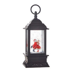 9.5" Dancing Mr. And Mrs. Claus Musical Lighted Water Lantern