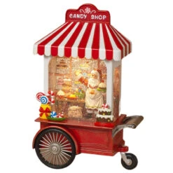Light-Up Shimmer Santa's Candy Shop Snow Globe
