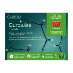 Lumineo 192 LED Warm White Twinkle Lights Black Wire