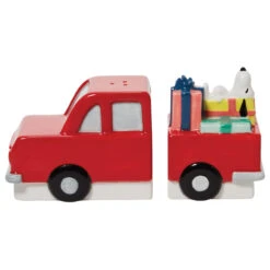 Snoopy Red Truck Salt And Pepper Set -Christmas 641520 Snoopy Red Truck Salt And Pepper Set. left2 79405.1659102167
