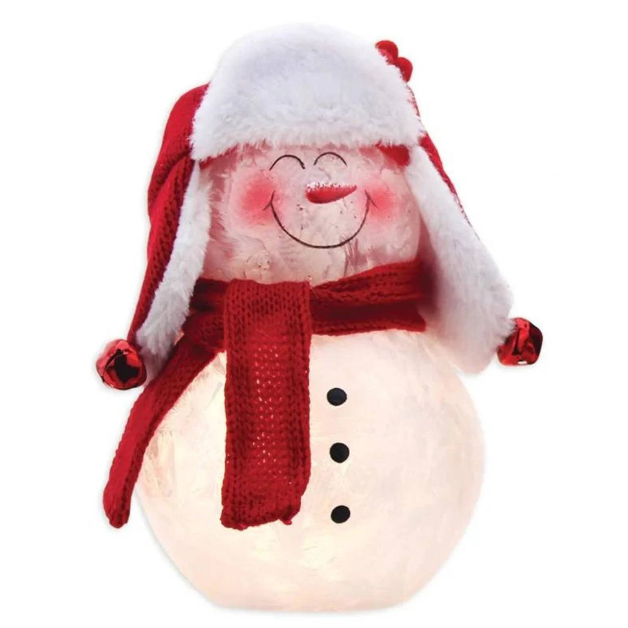 Lit Get Your Merry On Snowman With Closed Eyes Lamp