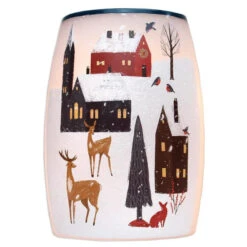 Small Winter Magic Lit Glass Vase