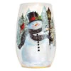 Small Snowman At Lamp Post Lit Glass Vase 2 Small Snowman At Lamp Post Lit Glass Vase -Christmas 727221 Small Snowman At Lamp Post Lit Glass Vase 90291.1663356649