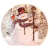 Small Snowman At Lamp Post Lit Glass Orb -Christmas 727283 Small Snowman At Lamp Post Lit Glass Orb 73387.1663356699