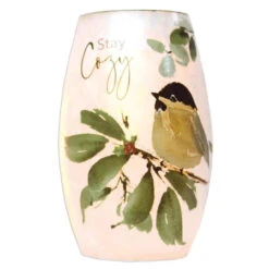 Small Stay Cozy Lit Glass Vase
