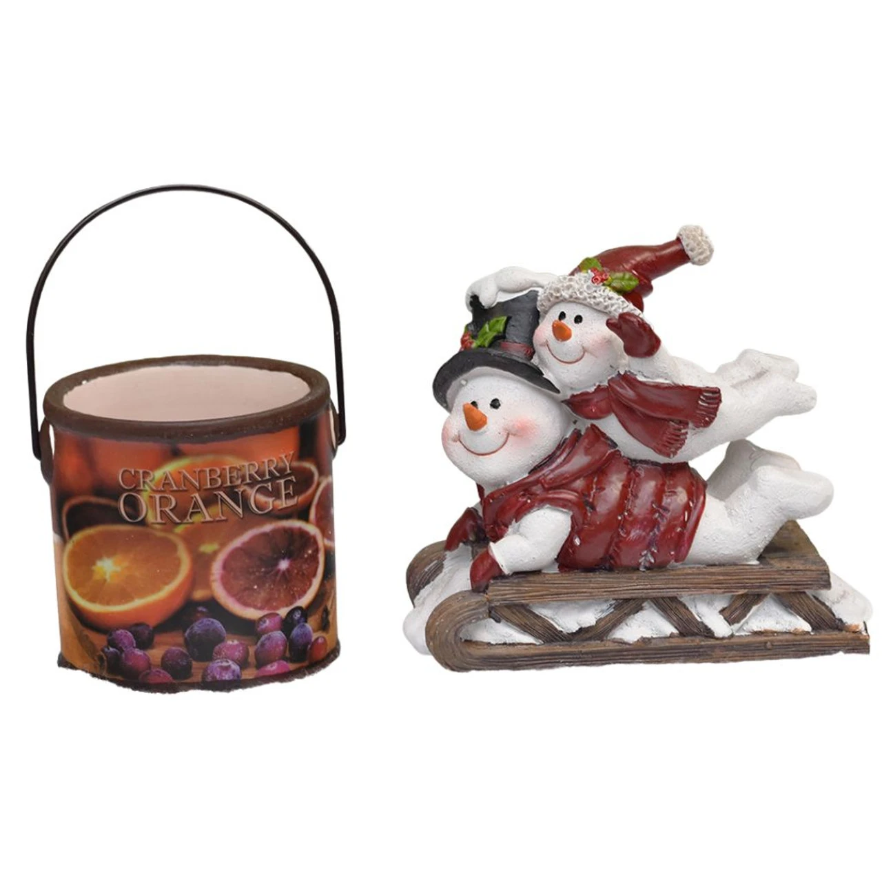 Willies Sledding Snowmen Figurine And Cranberry Orange Scented Candle Christmas 3 Willies Sledding Snowmen Figurine And Cranberry Orange Scented Candle Christmas
