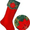 25" Red And Green Velvet Embroidered Poinsettia And Holly Christmas Stocking 1 25" Red And Green Velvet Embroidered Poinsettia And Holly Christmas Stocking -Christmas 81q4HK6JTGL. AC SL1500 42892.1603390202